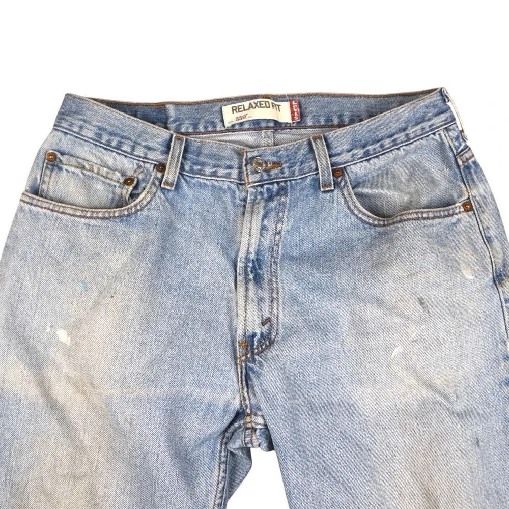 Y2K Levi's 550 Jeans‎ Men's 31.5x28.25 Blue Relaxed Fit Distressed Denim 00s